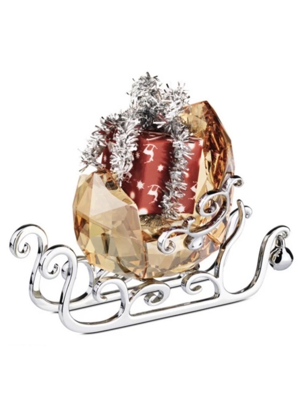 Swarovski Crystal Figurine Winter Sleigh Golden Shadow Red Gift 1096035 Orig Box